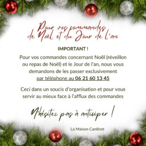 Commandes Noël et Jour de l'an