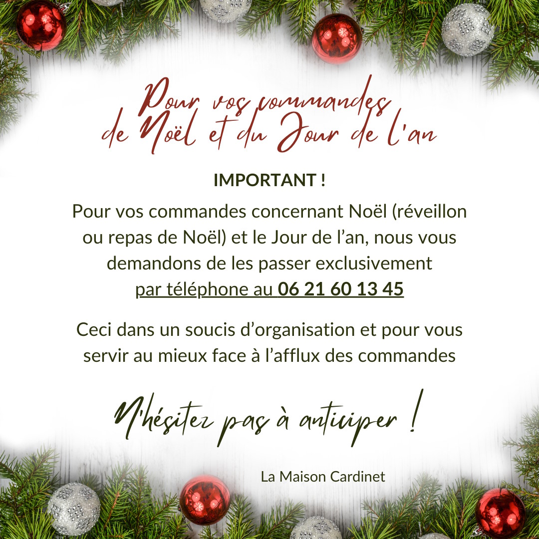 Commandes Noël et Jour de l'an